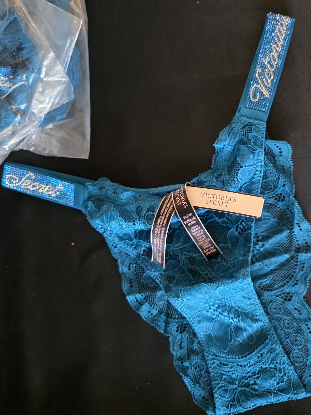 Victoria's Secret Teal Lace Panty - Floral Lace Comfort